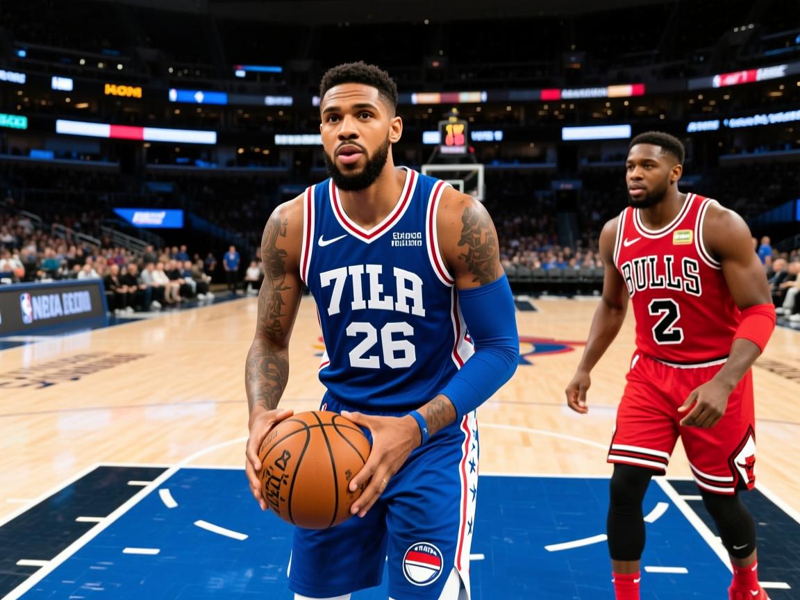 76人不敌公牛,西蒙斯手感低迷无法带领球队赢球 第1张