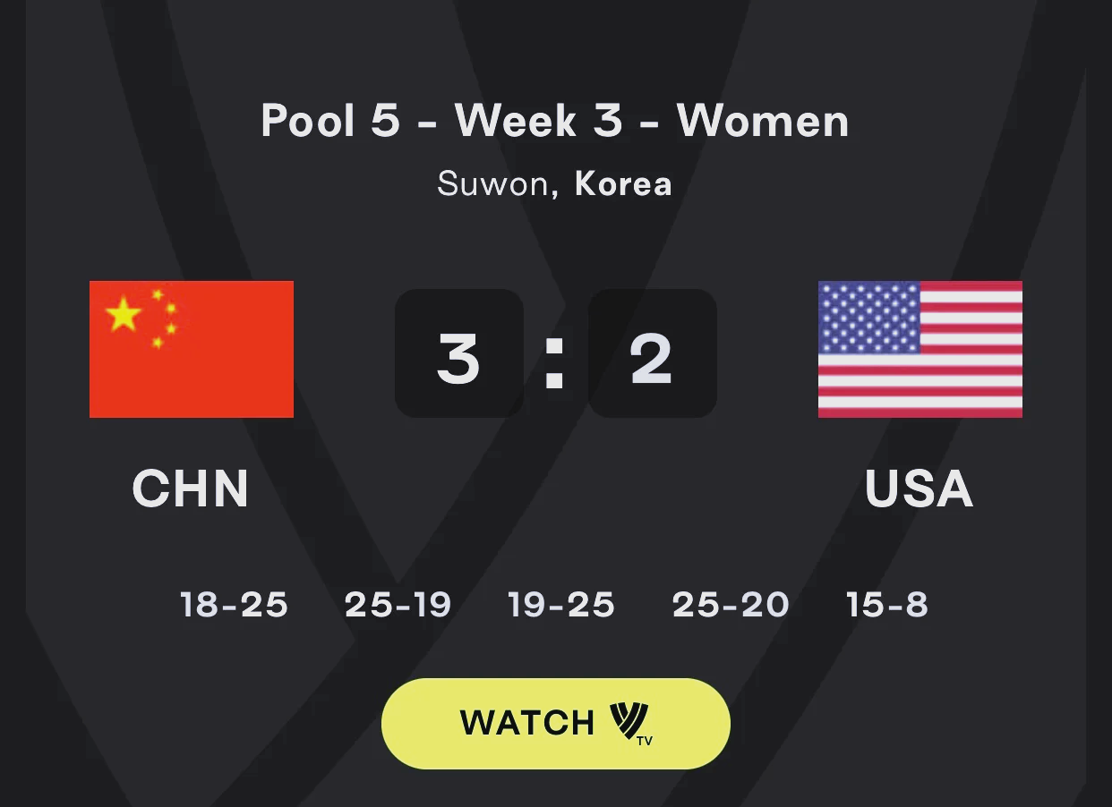惊天大逆转！世联赛-中国女排3-2美国队的简单介绍